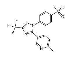 2-methyl-5-[1-[4-(methylsulfonyl)phenyl]-4-trifluoromethyl-1H-imidazol-2-yl]pyridine结构式