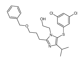 2-[5-(3,5-dichlorophenyl)sulfanyl-2-(3-phenylmethoxypropyl)-4-propan-2-ylimidazol-1-yl]ethanol结构式