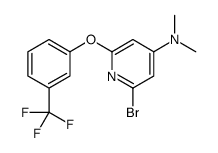 2-bromo-N,N-dimethyl-6-[3-(trifluoromethyl)phenoxy]pyridin-4-amine结构式