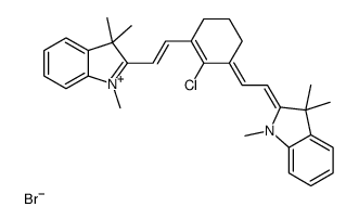 2-[2-[2-Chloro-3-[2-(1,3-dihydro-1,3,3-trimethyl-2H-indol-2-ylidene)ethylidene]-1-cyclohexen-1-yl]ethenyl]-1,3,3-trimethyl-3H-indolium bromide structure