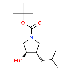 2-Methyl-2-propanyl (3R,4S)-3-hydroxy-4-isobutyl-1-pyrrolidinecarboxylate Structure