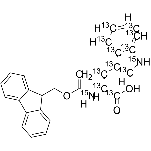 Fmoc-Trp-OH-13C11,15N2结构式