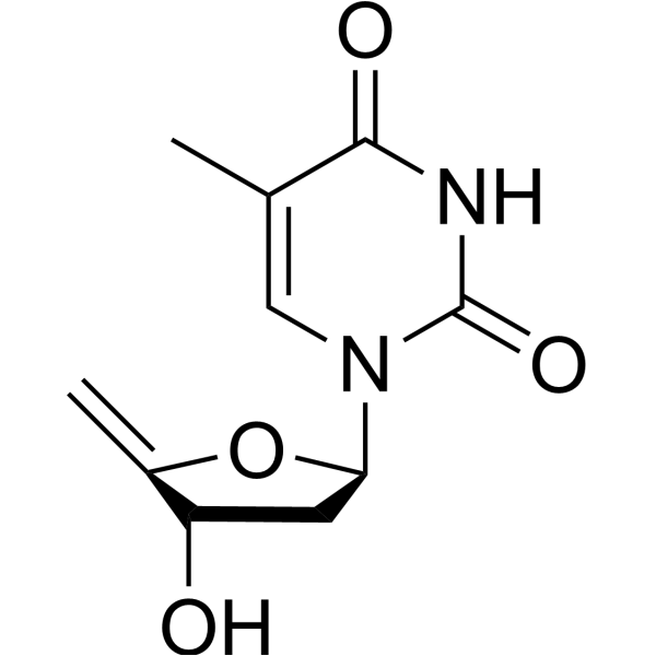 4’,5’-Didehydro-5’-deoxy thymidine结构式