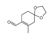 7-methyl-1,4-dioxaspiro[4.5]dec-7-ene-8-carbaldehyde结构式