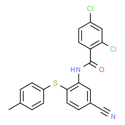 2,4-DICHLORO-N-(5-CYANO-2-[(4-METHYLPHENYL)SULFANYL]PHENYL)BENZENECARBOXAMIDE结构式