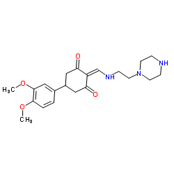 5-(3,4-Dimethoxyphenyl)-2-({[2-(1-piperazinyl)ethyl]amino}methylene)-1,3-cyclohexanedione结构式