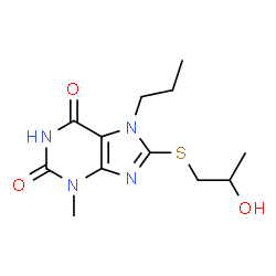 8-((2-hydroxypropyl)thio)-3-methyl-7-propyl-3,7-dihydro-1H-purine-2,6-dione Structure