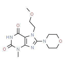 7-(2-methoxyethyl)-3-methyl-8-morpholino-3,7-dihydro-1H-purine-2,6-dione结构式