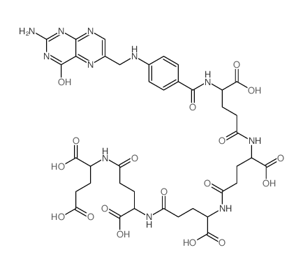 L-Glutamic acid,N-[4-[[(2-amino-3,4-dihydro-4-oxo-6-pteridinyl)methyl]amino]benzoyl]-L-g-glutamyl-L-g-glutamyl-L-g-glutamyl-L-g-glutamyl- structure