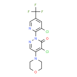 4-CHLORO-2-[3-CHLORO-5-(TRIFLUOROMETHYL)-2-PYRIDINYL]-5-MORPHOLINO-3(2H)-PYRIDAZINONE结构式