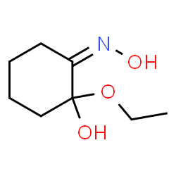 Cyclohexanone, 2-ethoxy-2-hydroxy-, oxime (9CI) structure