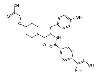 2-((1-((4-(N'-hydroxycarbamimidoyl)benzoyl)-L-tyrosyl)piperidin-4-yl)oxy)acetic acid Structure