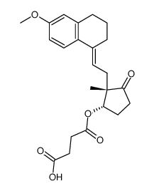 (+/-)-3-Methoxy-8(14)-seco-Δ1,3,5(10),9(11)-oestratetraen-17α-ol-14-on-17-hemisuccinat结构式