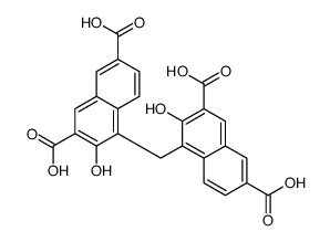 4-[(3,6-dicarboxy-2-hydroxynaphthalen-1-yl)methyl]-3-hydroxynaphthalene-2,7-dicarboxylic acid结构式