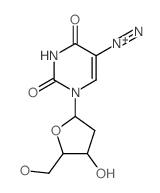 1-[4-hydroxy-5-(hydroxymethyl)oxolan-2-yl]-2,4-dioxo-pyrimidine-5-diazonium structure
