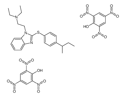 2-[2-(4-butan-2-ylphenyl)sulfanyl-3H-benzimidazol-1-ium-1-yl]ethyl-diethylazanium,2,4,6-trinitrophenolate结构式