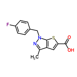 1-(4-FLUORO-BENZYL)-3-METHYL-1H-THIENO[2,3-C]PYRAZOLE-5-CARBOXYLIC ACID Structure