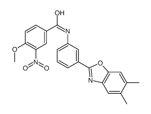 N-[3-(5,6-dimethyl-1,3-benzoxazol-2-yl)phenyl]-4-methoxy-3-nitrobenzamide结构式