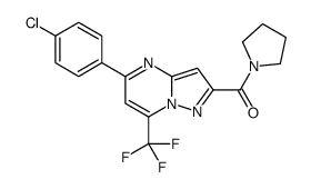 [5-(4-chlorophenyl)-7-(trifluoromethyl)pyrazolo[1,5-a]pyrimidin-2-yl]-pyrrolidin-1-ylmethanone结构式