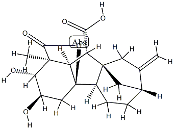 2β,3α,4aα-Trihydroxy-1β-methyl-8-methylenegibbane-1α,10β-dicarboxylic acid 1,4a-lactone结构式