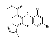 6-(4-bromo-2-chloro-phenylamino)-7-fluoro-1-methyl-1H-benzoimidazole-5-carboxylic acid methyl ester Structure