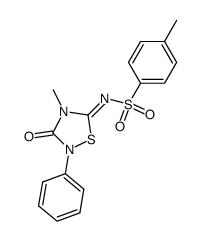 4-Methyl-N-[4-methyl-3-oxo-2-phenyl-[1,2,4]thiadiazolidin-(5Z)-ylidene]-benzenesulfonamide Structure