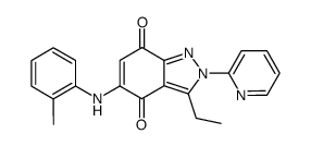 3-ethyl-5-(2-methyl-anilino)-2-pyridin-2-yl-2H-indazole-4,7-dione结构式