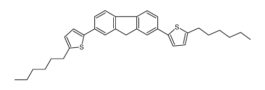 2-hexyl-5-[7-(5-hexylthiophen-2-yl)-9H-fluoren-2-yl]thiophene Structure
