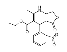 2-Methyl-4-(2-nitrophenyl)-5-oxo-1,4,5,7-tetrahydrofuro[3,4-b]pyridin-3-carbonsaeureethylester结构式