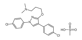 3-[1,4-bis(4-chlorophenyl)pyrazol-3-yl]oxy-N,N-dimethylpropan-1-amine,methanesulfonic acid结构式