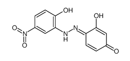 3-hydroxy-4-[(2-hydroxy-5-nitrophenyl)hydrazinylidene]cyclohexa-2,5-dien-1-one结构式
