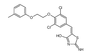 (5Z)-2-amino-5-[[3,5-dichloro-4-[2-(3-methylphenoxy)ethoxy]phenyl]methylidene]-1,3-thiazol-4-one Structure
