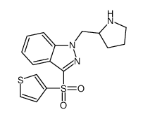 1-(pyrrolidin-2-ylmethyl)-3-thiophen-3-ylsulfonylindazole结构式