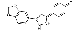 4-[5-(1,3-benzodioxol-5-yl)-1,2-dihydropyrazol-3-ylidene]cyclohexa-2,5-dien-1-one结构式