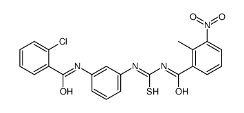 N-[[3-[(2-chlorobenzoyl)amino]phenyl]carbamothioyl]-2-methyl-3-nitrobenzamide结构式