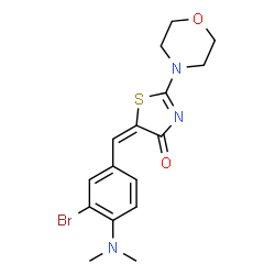 (5E)-5-[3-bromo-4-(dimethylamino)benzylidene]-2-(morpholin-4-yl)-1,3-thiazol-4(5H)-one Structure