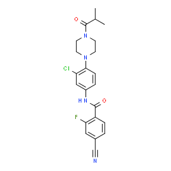 N-{3-chloro-4-[4-(2-methylpropanoyl)piperazin-1-yl]phenyl}-4-cyano-2-fluorobenzamide结构式