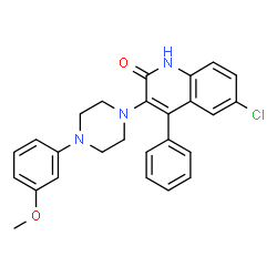 6-chloro-3-(4-(3-methoxyphenyl)piperazin-1-yl)-4-phenylquinolin-2(1H)-one结构式