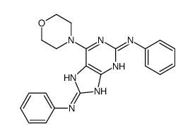 6-morpholin-4-yl-2-N,8-N-diphenyl-7H-purine-2,8-diamine结构式