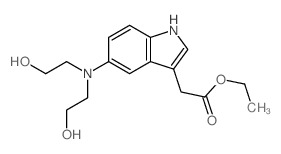 1H-Indole-3-aceticacid, 5-[bis(2-hydroxyethyl)amino]-, ethyl ester结构式