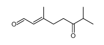 (E)-3,7-dimethyl-6-oxo-2-octenal结构式