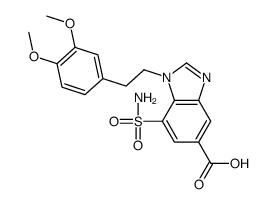1-[2-(3,4-dimethoxyphenyl)ethyl]-7-sulfamoyl-benzoimidazole-5-carboxyl ic acid Structure