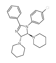 Piperidine,1,1'-[1-(4-chlorophenyl)-4,5-dihydro-2-phenyl-1H-imidazole-4,5-diyl]bis-,trans- (9CI) Structure