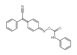 Benzeneacetonitrile,a-[4-[[[(phenylamino)carbonyl]oxy]imino]-2,5-cyclohexadien-1-ylidene]-(9CI) picture