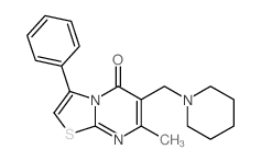 4-methyl-9-phenyl-3-(1-piperidylmethyl)-7-thia-1,5-diazabicyclo[4.3.0]nona-3,5,8-trien-2-one结构式