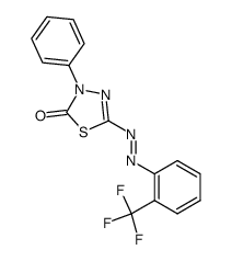 2-(2'-trifluoromethylphenyl)azo-4-phenyl-1,3,4-thiadiazol-5-one结构式