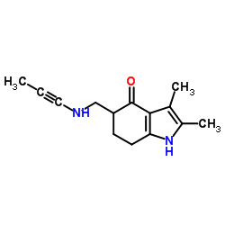 Indol-4(5H)-one, 6,7-dihydro-2,3-dimethyl-5-[(1-propynylamino)methyl]- (8CI) picture