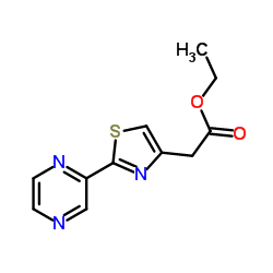 Ethyl [2-(2-pyrazinyl)-1,3-thiazol-4-yl]acetate结构式