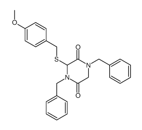 1,4-Dibenzyl-3-(4-methoxy-benzylsulfanyl)-piperazine-2,5-dione结构式