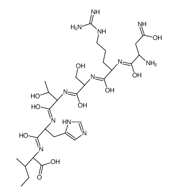 (2S,3S)-2-[[(2S)-2-[[(2S,3R)-2-[[(2S)-2-[[(2S)-5-(diaminomethylideneamino)-2-[[(2S)-2,4-diamino-4-oxobutanoyl]amino]pentanoyl]amino]-3-hydroxypropanoyl]amino]-3-hydroxybutanoyl]amino]-3-(1H-imidazol-5-yl)propanoyl]amino]-3-methylpentanoic acid Structure